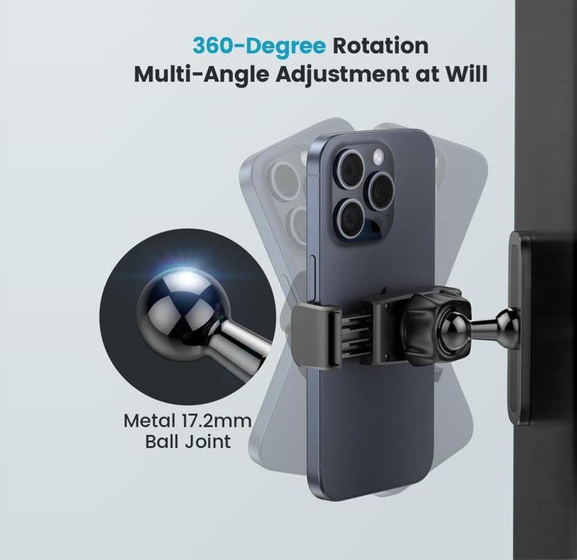 Gym Magnetic Phone Mount, 360 Degree Adjustable Magnetic Phone Holder for Gym Attach to Metal Surface, Fitness Equipment Accessories for HIIT Timers Home Gym