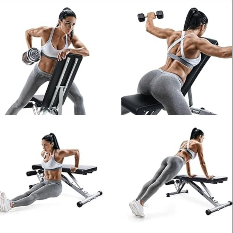 Ritfit PWB01 Adjustable Foldable Weight Bench - Home Gym Equipment for Full Body Workout with Versatile Position Back Pad & Seat