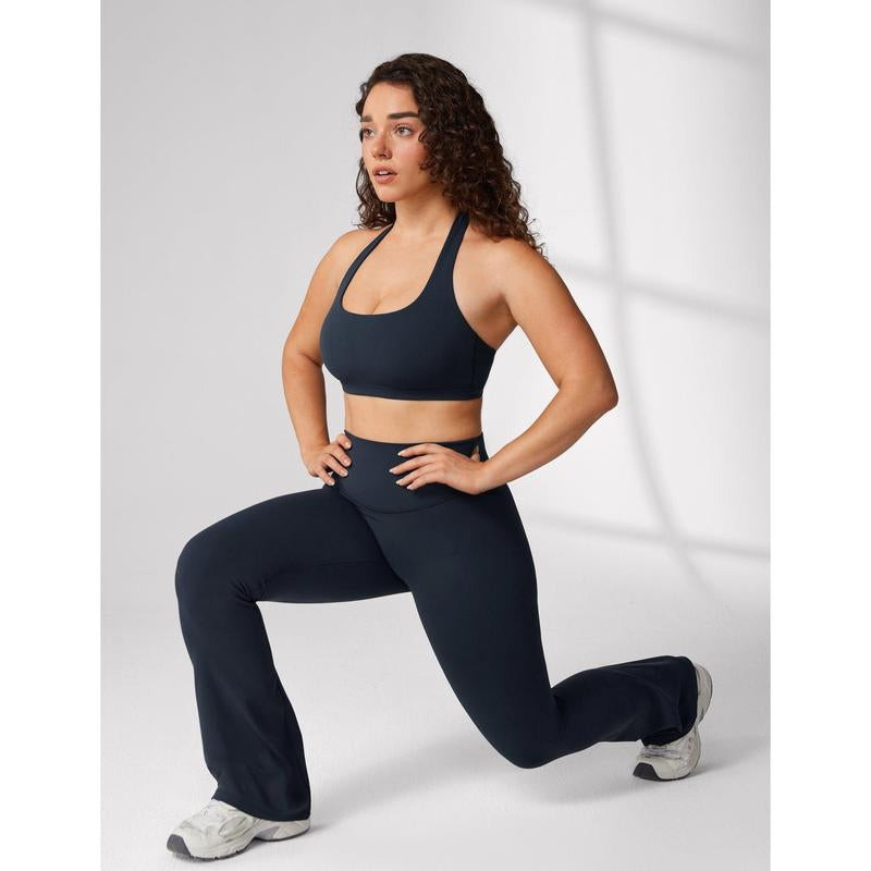 UNISSU Hugcurve Detachable Halter Sports Bra Racerback for Women Padded Square Neck Open Back Yoga Workout Top Tiktokshopblackfriday