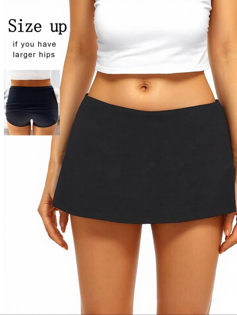 New Women'S Solid Low Rise Sport Skirt, Casual Fitness Yoga Skort with Anti-Exposure Design, Perfect for Outdoor Tennis & Workouts, Casual Sporty Skorts