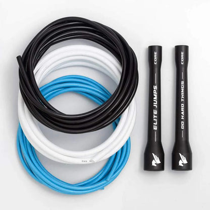 Elite Jumps Do Hard Things 6Mm PVC Jump Ropes for Fitness - Indoor/Outdoor Adjustable Boxing Jump Rope W/ Unbreakable Handles & Ultra-Durable Non-Kinking PVC - Skipping Rope for Men & Women & Boxer Rope Jump Rope