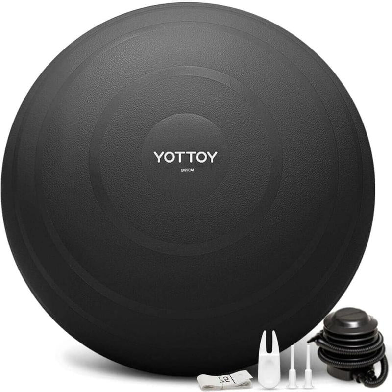 YOTTOY Anti-Burst Exercise Ball for Working Out, Yoga Ball for Pregnancy,Extra Thick Workout Ball for Physical Therapy,Stability Ball for Ball Chair Fitness with Pump…
