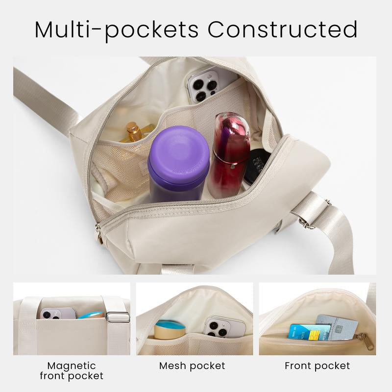 MEXS Gym Bag for Women 6L Workout Sport Bags, Travel Duffle Bag Carry on Weekender Bag with Shoe Compartment Multi-Pockets Travel Bag