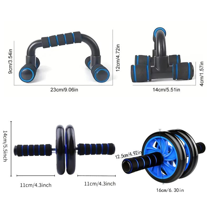 Fitness Tool Set, Abdominal Exercise Wheels, Push-Up Bar with Cushioned Foam Grip & Non-Slip Construction - Ideal for Men'S & Women'S Sports and Fitness,Ab Workout Machine,Workout Sets