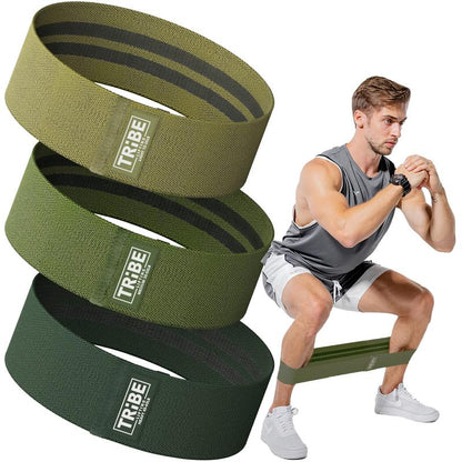 Tribe Lifting Premium Fabric Resistance Bands Set of 3 - Durable Cotton Polyester Stretch Fabric, Versatile for Squats, Lunges, Crunches & More