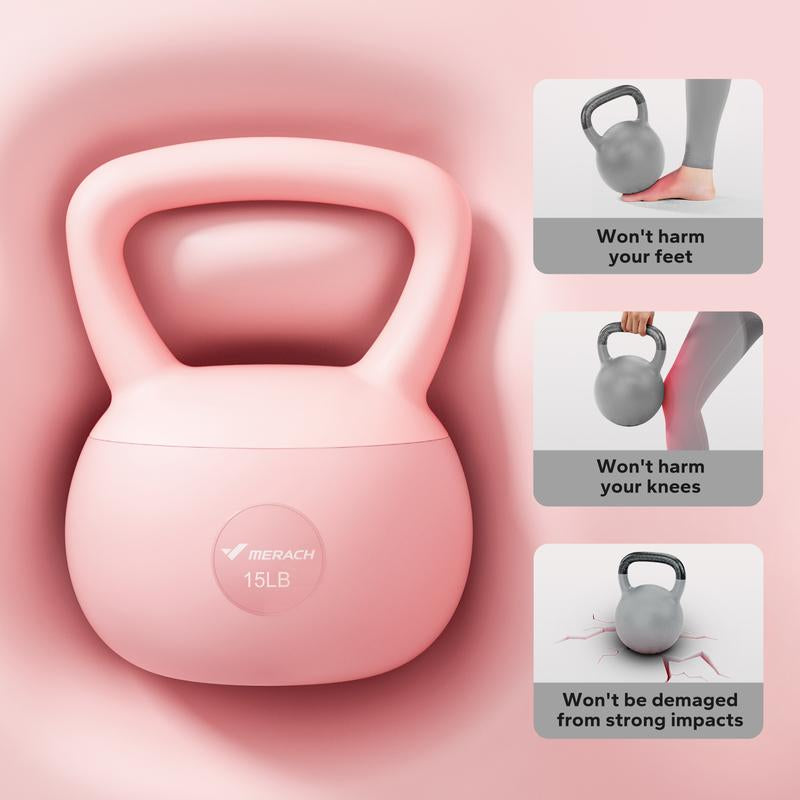 Merach Soft Kettlebell with Handle for Weightlifting Conditioning Strength and Core Training, Weightlifting Kettlebell for Home Gym, Fitness Equipment