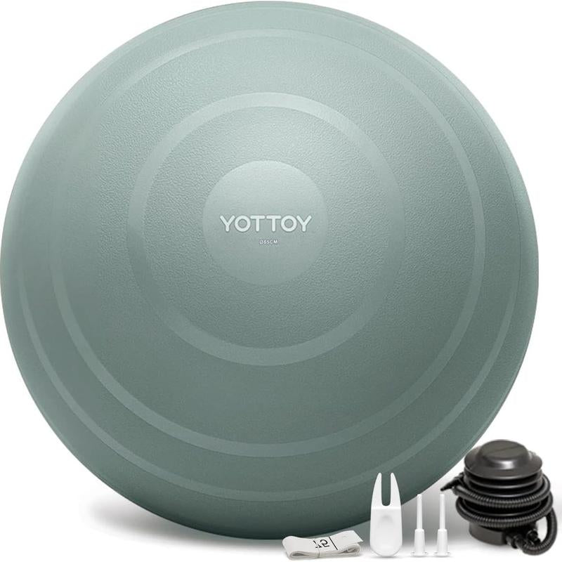 YOTTOY Anti-Burst Exercise Ball for Working Out, Yoga Ball for Pregnancy,Extra Thick Workout Ball for Physical Therapy,Stability Ball for Ball Chair Fitness with Pump…