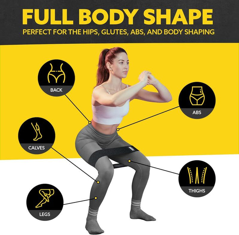 Tribe Lifting Premium Fabric Resistance Bands Set of 3 - Durable Cotton Polyester Stretch Fabric, Versatile for Squats, Lunges, Crunches & More