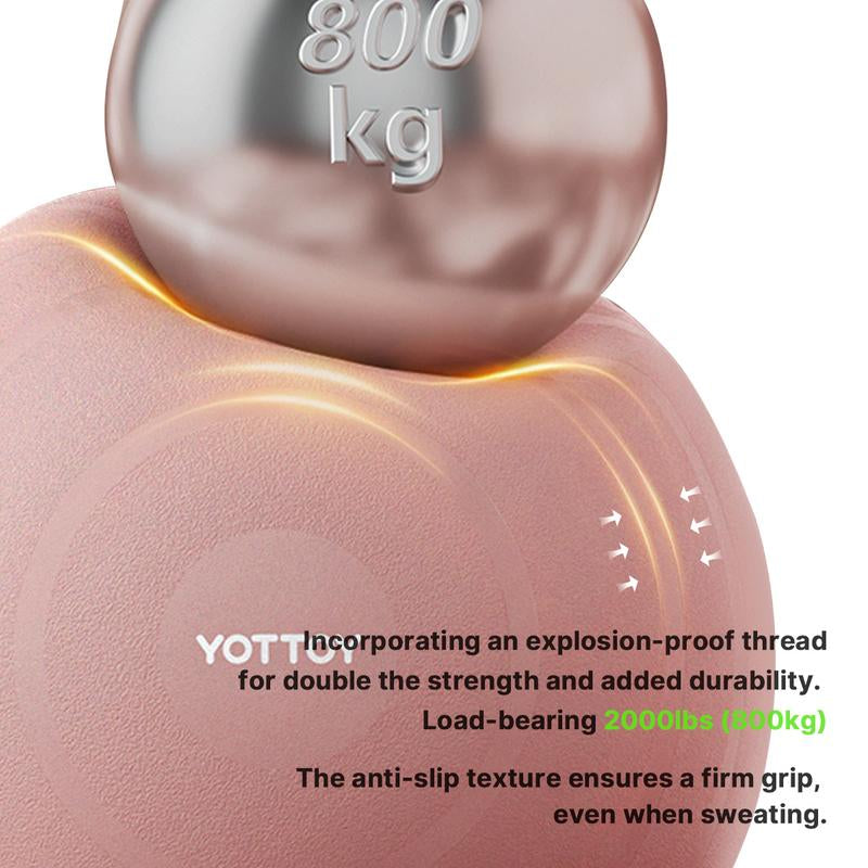 YOTTOY Anti-Burst Exercise Ball for Working Out, Yoga Ball for Pregnancy,Extra Thick Workout Ball for Physical Therapy,Stability Ball for Ball Chair Fitness with Pump…