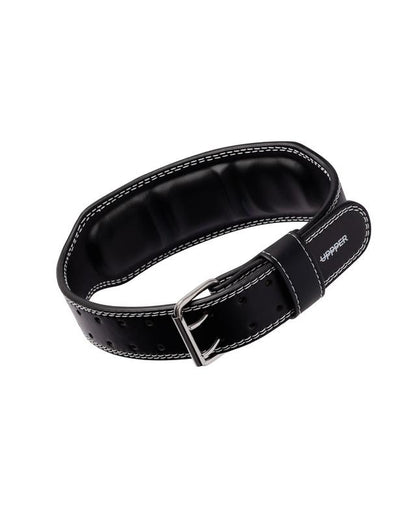 UPPPER Lifting Belt Black - Microfiber Leather, Double-Prong Buckle, 4" to 2.5" Tapered, Weightlifting Support