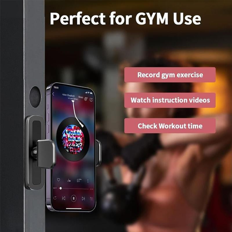 Gym Magnetic Phone Mount, 360 Degree Adjustable Magnetic Phone Holder for Gym Attach to Metal Surface, Fitness Equipment Accessories for HIIT Timers Home Gym