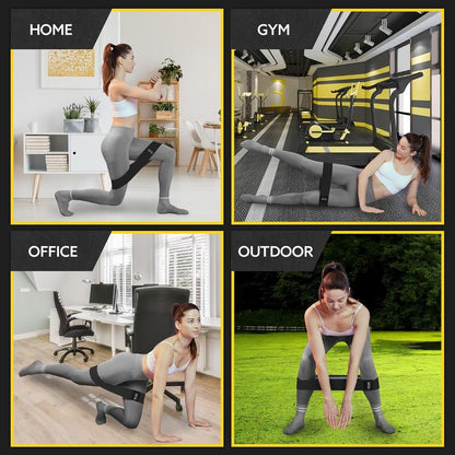 Tribe Lifting Premium Fabric Resistance Bands Set of 3 - Durable Cotton Polyester Stretch Fabric, Versatile for Squats, Lunges, Crunches & More