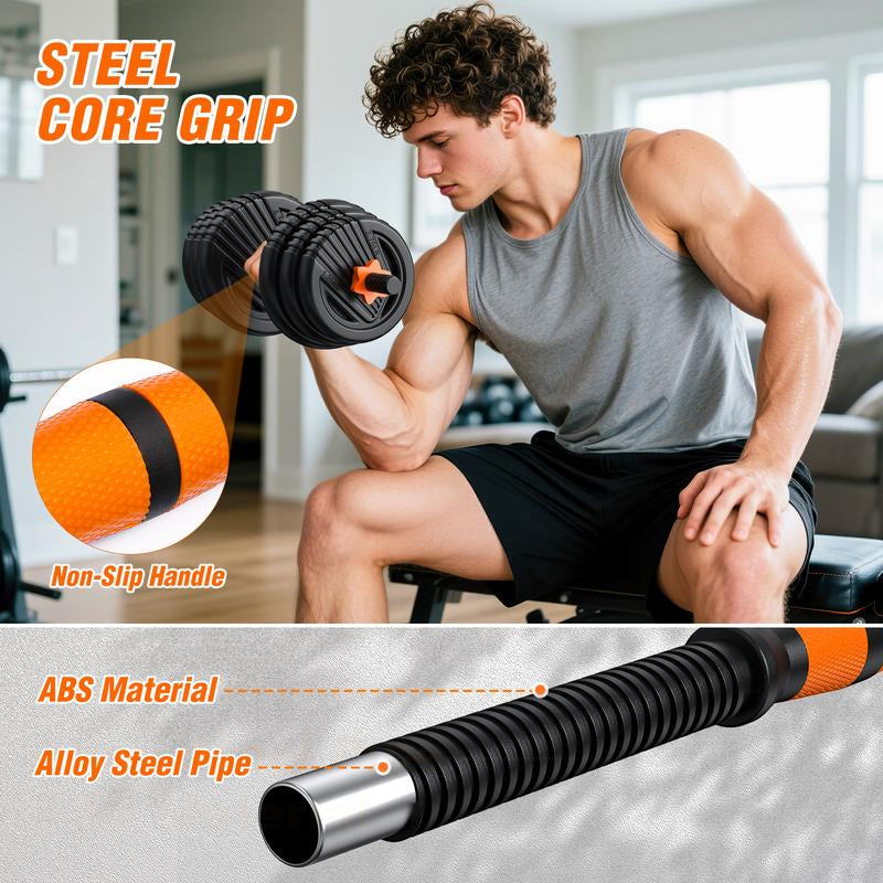 5 in 1 Adjustable Dumbbell Set, 55/66/88Lbs Weight Set for Home Workout, Pesas Para Ejercicios En Casa Used as Barbell, Kettlebells, Push up Stand, Fitness Equipment for Home Gym Suitable Men/Women Mancuernas Para Ejercicios De Hombre