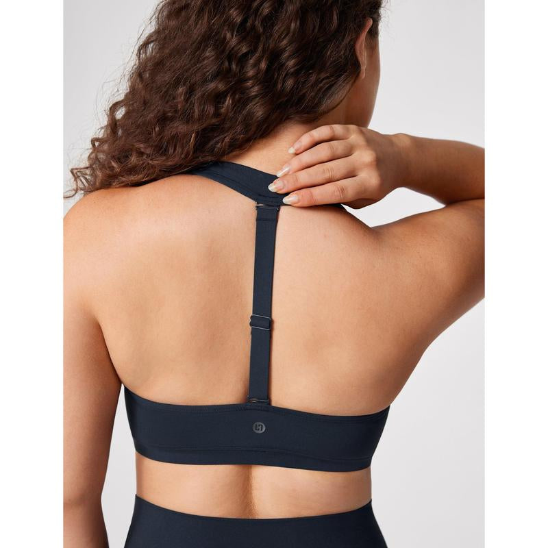 UNISSU Hugcurve Detachable Halter Sports Bra Racerback for Women Padded Square Neck Open Back Yoga Workout Top Tiktokshopblackfriday