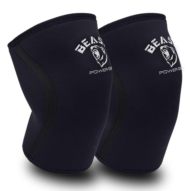 Beast Power Gear Neoprene Compression Knee Sleeves 7MM Knee Pads, Extra Support for Squats, Gym Crossfit Training Protective Gears, Powerlifting, Weightlifting Knee Sleeve, Wrestling Knee Brace for Men & Women