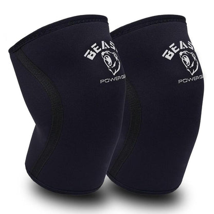 Beast Power Gear Neoprene Compression Knee Sleeves 7MM Knee Pads, Extra Support for Squats, Gym Crossfit Training Protective Gears, Powerlifting, Weightlifting Knee Sleeve, Wrestling Knee Brace for Men & Women