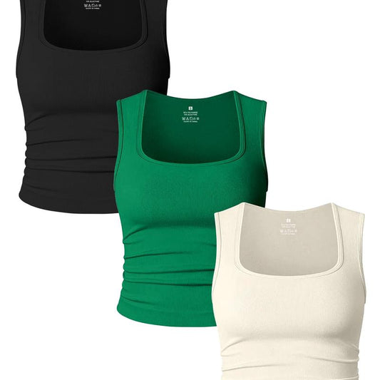 TCVC Woman 'S Soild Color Ruched Design Crop Sports Tank Top ,Sporty Sleeveless Top for Yoga Gym Workout Running ,Ladies Sportswear for All Seasons ,Gym Tops,Athletic Style Activewear.