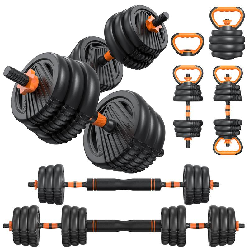 5 in 1 Adjustable Dumbbell Set, 55/66/88Lbs Weight Set for Home Workout, Pesas Para Ejercicios En Casa Used as Barbell, Kettlebells, Push up Stand, Fitness Equipment for Home Gym Suitable Men/Women Mancuernas Para Ejercicios De Hombre