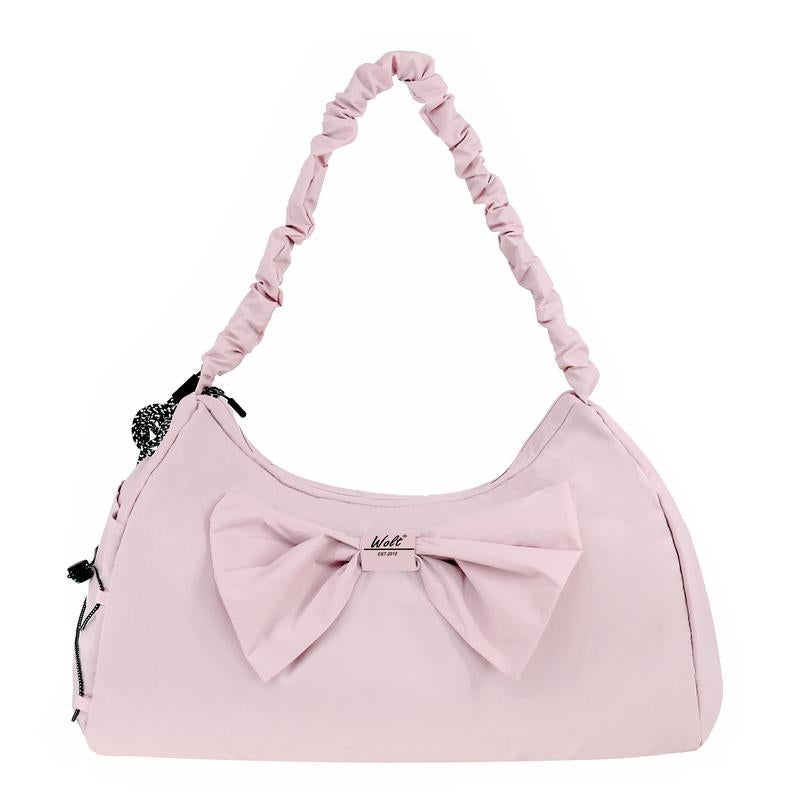 WOLT Waterproof Yoga Tote Bag with Shoe Compartment & Bow Design - Stylish Fitness Gym Bag,Trendy Sports Handbag,Aesthetic Workout Accessory Organizer,Tote Bag Women,Crossbody Bag