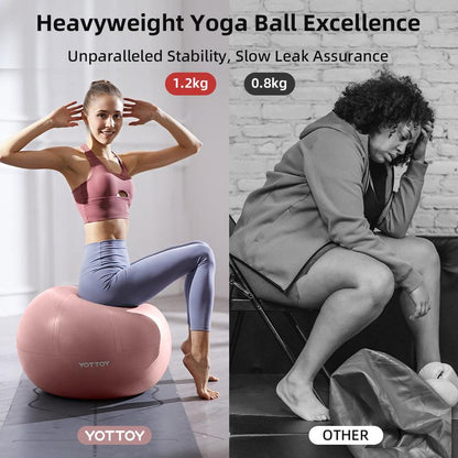 YOTTOY Anti-Burst Exercise Ball for Working Out, Yoga Ball for Pregnancy,Extra Thick Workout Ball for Physical Therapy,Stability Ball for Ball Chair Fitness with Pump…