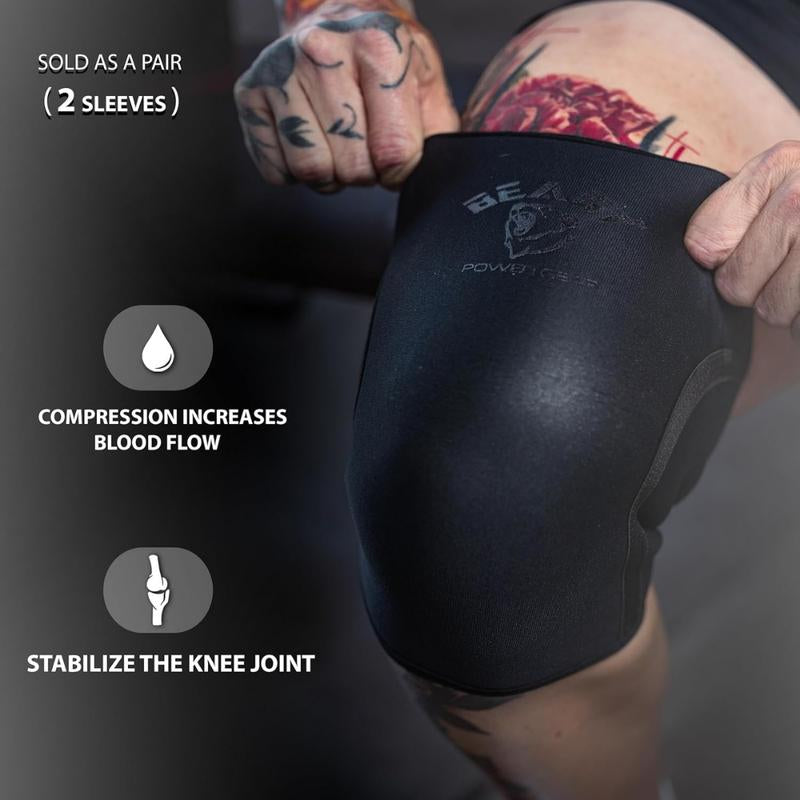 Beast Power Gear Neoprene Compression Knee Sleeves 7MM Knee Pads, Extra Support for Squats, Gym Crossfit Training Protective Gears, Powerlifting, Weightlifting Knee Sleeve, Wrestling Knee Brace for Men & Women