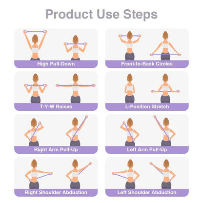 Figure 8 Resistance Bands, Yoga Resistance Band Stretch Fitness Band, Pull Rope, Chest Arm and Shoulder Stretch Bands Exercise Equipment for Home Workout, Physical Therapy, Strength Training Elastic Premium Full Body Resistance Bands