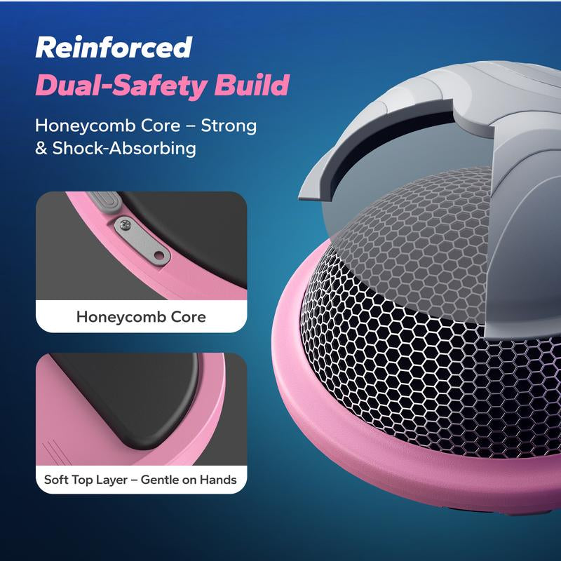 Merach Half Exercise Balls Trainer Balance Ball Trainer 2-In-1 Yoga Ball with Resistance Bands & Game Mode Core Stability & Full-Body Home Fitness Workout Equipment