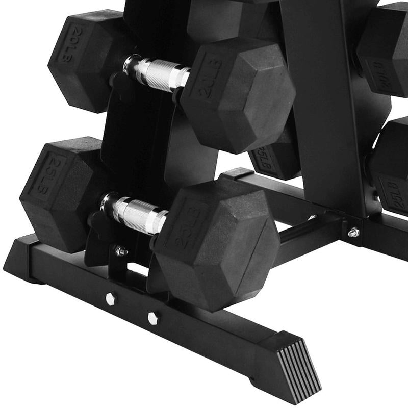 Balancefrom Dumbbell Set with Stand, Rubber Encased Home Gym Hand Weights, 150Lb