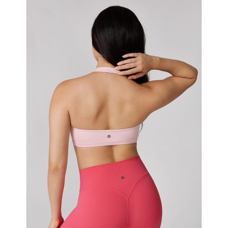 UNISSU Hugcurve Detachable Halter Sports Bra Racerback for Women Padded Square Neck Open Back Yoga Workout Top Tiktokshopblackfriday