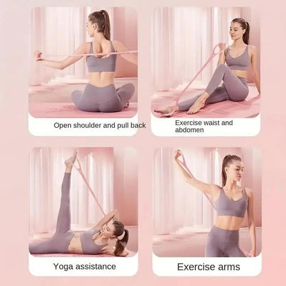 Figure 8 Resistance Bands, Yoga Resistance Band Stretch Fitness Band, Pull Rope, Chest Arm and Shoulder Stretch Bands Exercise Equipment for Home Workout, Physical Therapy, Strength Training Elastic Premium Full Body Resistance Bands