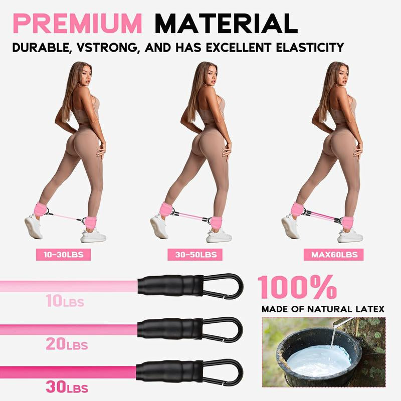 Ankle Resistance Bands, Ankle Bands for Working Out with Cuffs, Resistance Bands for Leg Butt Training Workout Equipment for Kickbacks Hip Gluteus Training Exercises, Ankle Strap with Exercise Bands, Booty Lifting Set Fitness