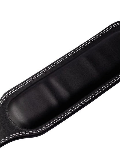 UPPPER Lifting Belt Black - Microfiber Leather, Double-Prong Buckle, 4" to 2.5" Tapered, Weightlifting Support