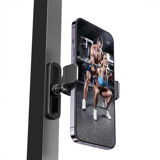 Gym Magnetic Phone Mount, 360 Degree Adjustable Magnetic Phone Holder for Gym Attach to Metal Surface, Fitness Equipment Accessories for HIIT Timers Home Gym